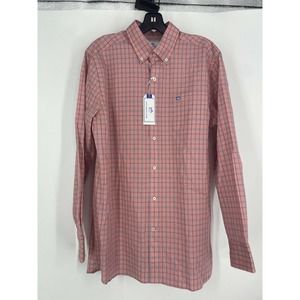 Southern Tide Trim Fit Medium Riversport Plaid Button Down Shirt Collard